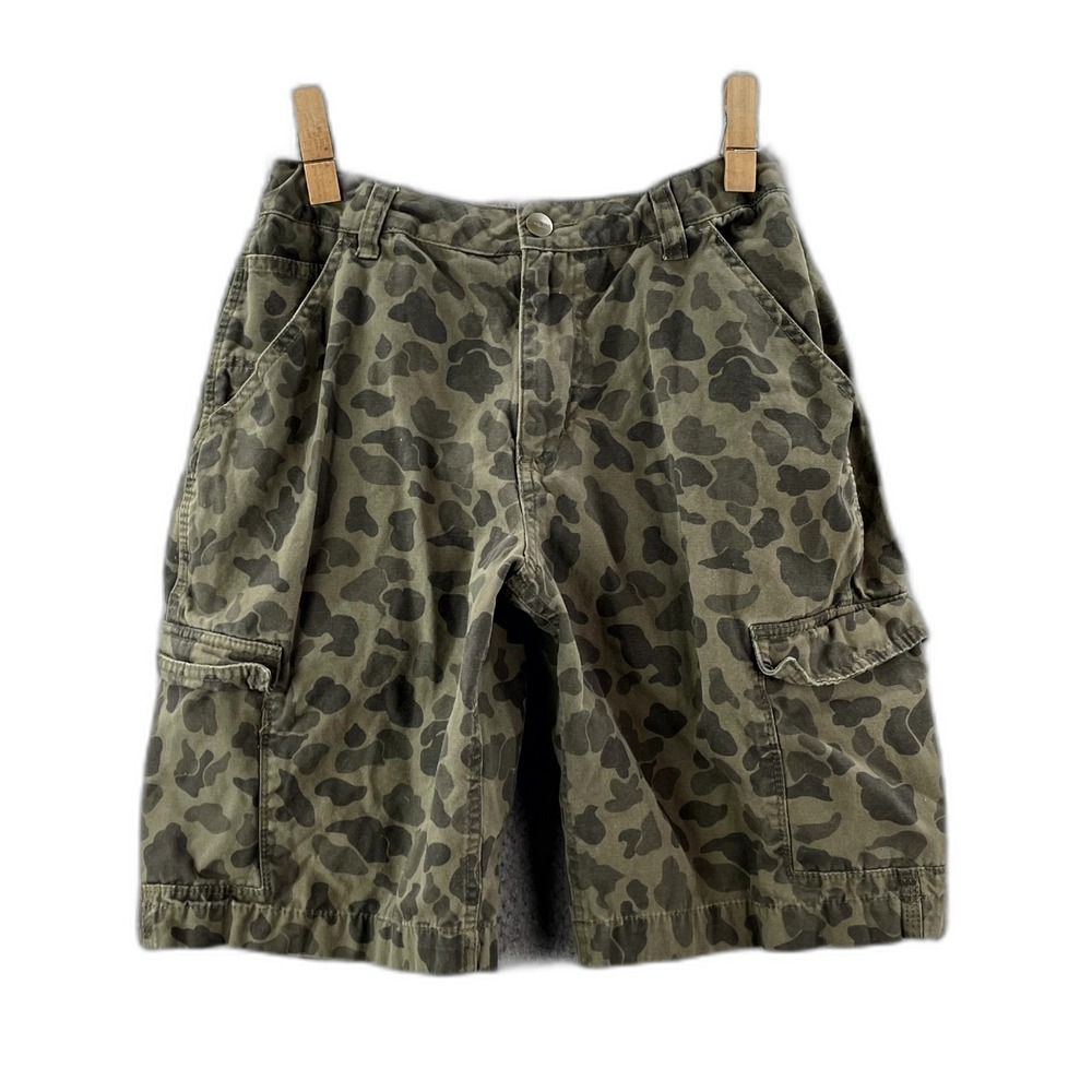 Carhartt Cargo Shorts Youth 16 Green Camo Adjustable Waist Outdoor Utility Skate